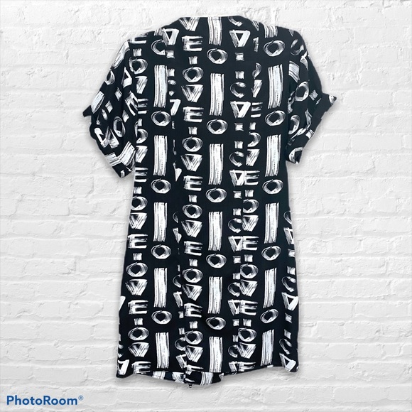 Rachel Roy Silky Double Breast Zip Letters Dress - Picture 5 of 5